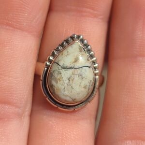 Authentic White Buffalo Turquoise - Nevada 925 Ring